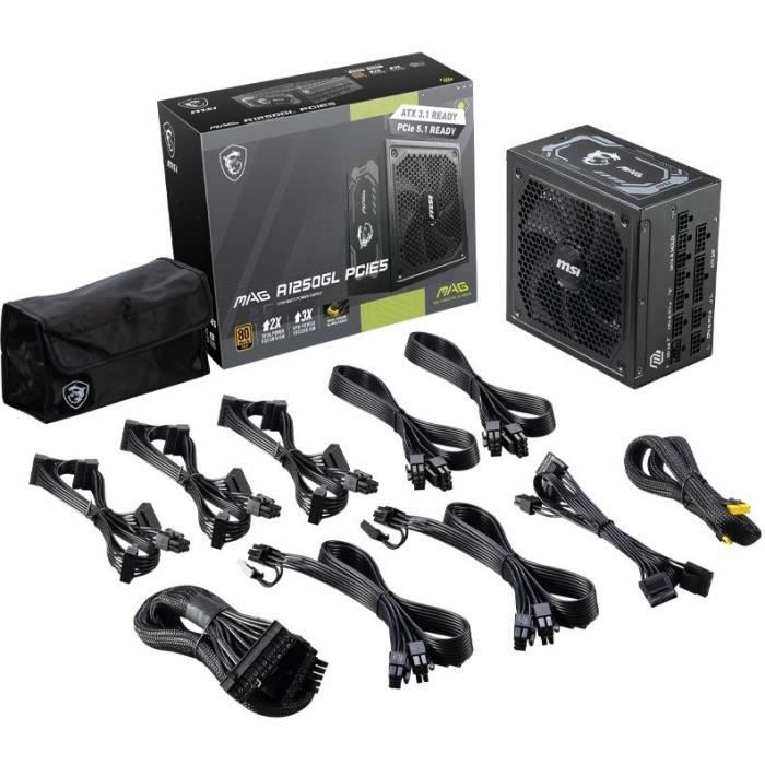 Alimentation PC - MSI - 306-7ZP9A11-CE0 - MAG A1250GL PCIE5