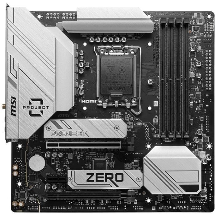 Carte mere - MSI - B760M Ptoject Zero Intel B760 LGA 1700 micro ATX