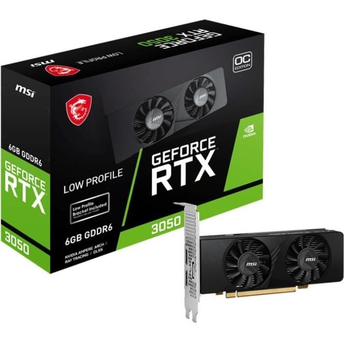 Carte graphique - MSI - GEFORCE RTX 3050 LP 6G OC NVIDIA 6 Go GDDR6