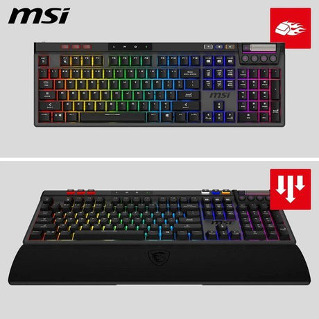 Clavier gamer sans fil - Switches Kailh Midnight Pro Silent - MSI STRIKE PRO Wireless - Format standard - RGB - Noir