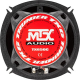 MTX TX650C Haut-parleurs voiture Coaxiaux 13cm 2 voies 80W RMS 4 châssis alu Tweeters néodyme dôme soie Membrane pulpe célulose
