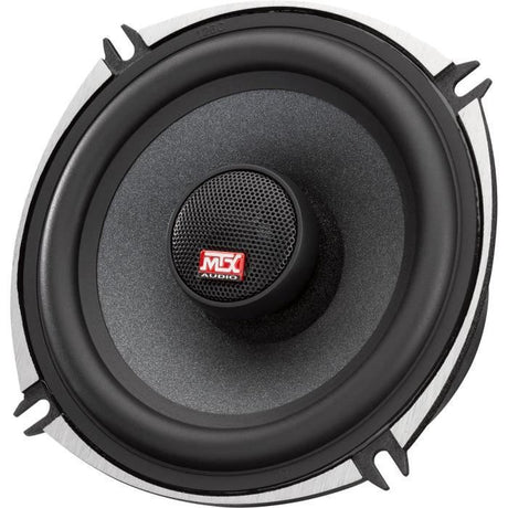 MTX TX650C Haut-parleurs voiture Coaxiaux 13cm 2 voies 80W RMS 4 châssis alu Tweeters néodyme dôme soie Membrane pulpe célulose
