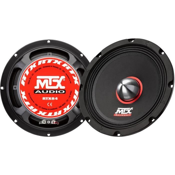 MTX AUDIO - Enceinte auto - MTX grave-médium - RTX84 - Ø20cm - Bobine 51mm - 150W RMS - 600W - Peak 4O 97,7dB/2V/1m vendu a la piece