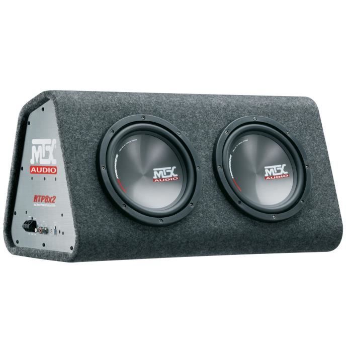 Caisson de grave - MTX AUDIO - Actif reflex avec double subwoofers 20cm - Ampli Classe-D 240Wrms - Filtre actif - Télécommande