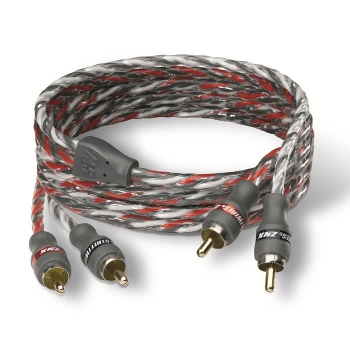 Câble RCA 1 metre - MTX AUDIO - ZNX1.2 - ZeroNoise Stéréo 100% - Cuivre HyperTwist UltraFlex symétrique anti parasites