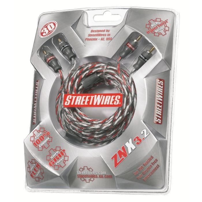 MTX ZNX3.2 Câble RCA ZeroNoise 3 metres symétrique 100% cuivre 3 blindages
