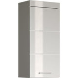 Meuble de salle de bain Rangement haut - 1 porte - Blanc - L 37 x P 23 x H 77 cm - AMANDA