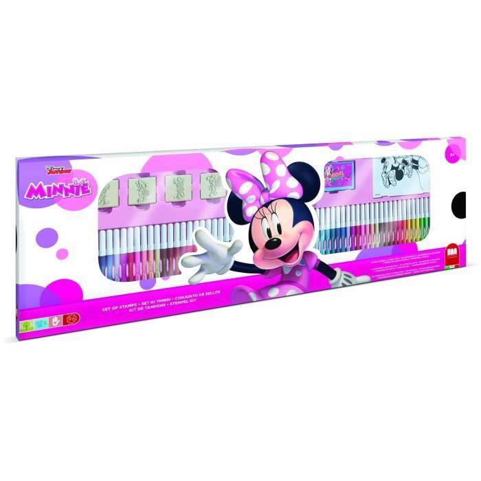 Coffret de coloriage - MULTIPRINT - 18866 - 60 feutres - 4 tampons - Minnie Mouse