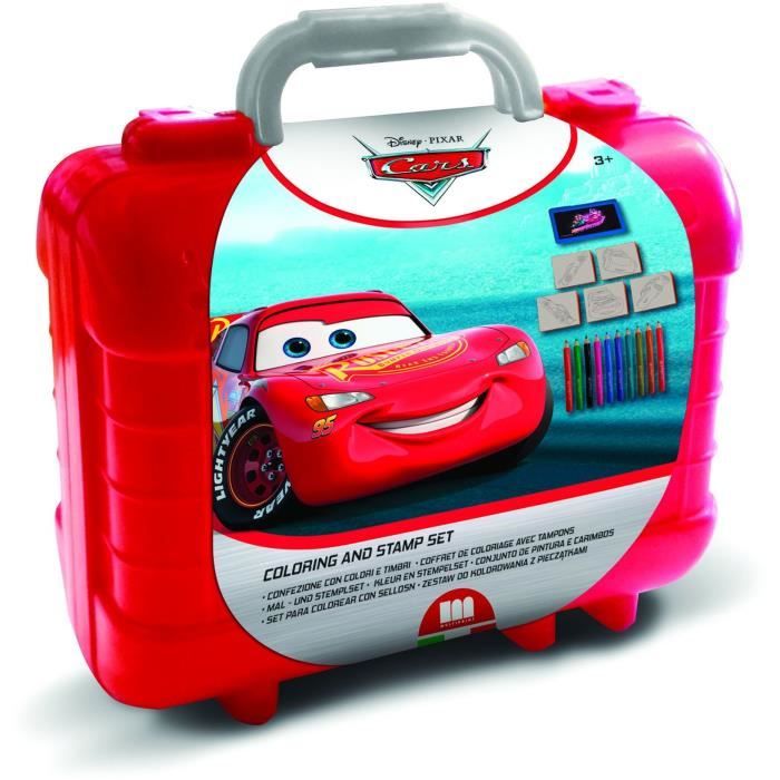 Travel Set - MULTIPRINT - 42823 - 5 tampons Cars, 10 crayons