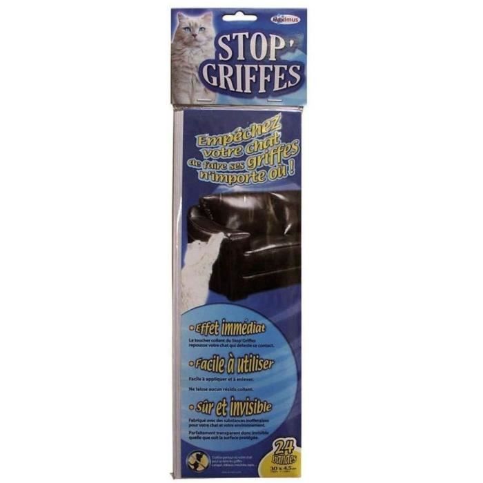 Bandes Stop'Griffes - MUZO - x24 - Transparent - Anti-griffes - Inoffensif pour les animaux