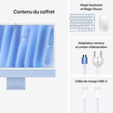 Apple iMac 24 ecran retina 4,5K 256Go SSD 16Go RAM Puce M4 CPU 8 coeurs GPU 8 coeurs Bleu (2024)