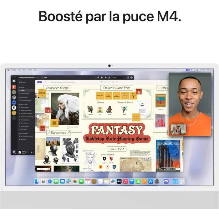Apple iMac 24 ecran retina 4,5K 512Go SSD 16Go RAM Puce M4 CPU 10 coeurs GPU 10 coeurs Argent (2024)