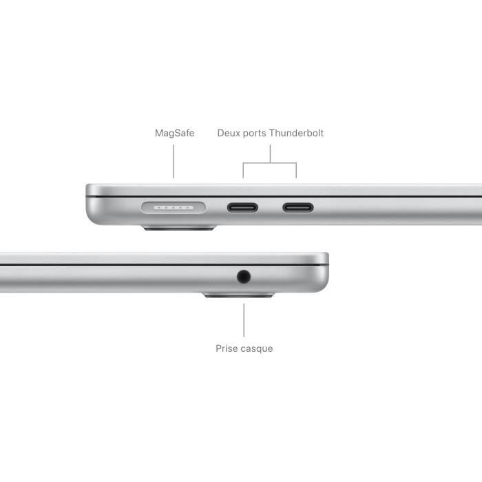 Apple - 13,6 MacBook Air M3 (2024) - RAM 16Go - Stockage 512Go - Argent - AZERTY