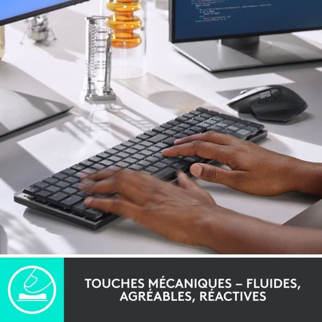 Clavier - Sans fil - Logitech - MX Mechanical - AZERTY - Mécanique - Rétroéclairé - Graphite
