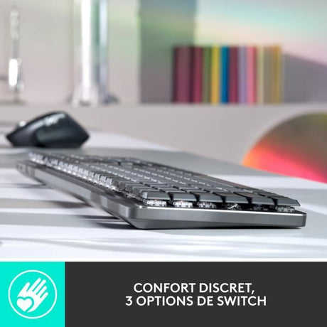 Clavier - Sans fil - Logitech - MX Mechanical - AZERTY - Mécanique - Rétroéclairé - Graphite