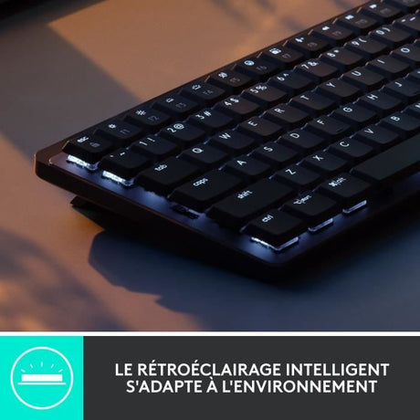Clavier - Sans Fil - Logitech - MX Mini - AZERTY - Mécanique - Rétroéclairé - Graphite