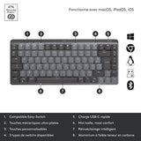 Clavier - Sans Fil - Logitech - MX Mini - AZERTY - Mécanique - Rétroéclairé - Graphite