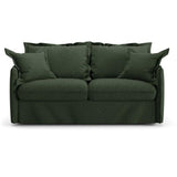 Canapé convertible express - 3 places - MYKONOS - Tissu Vert - 185 x 104 x 90 cm - MONDO