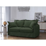 Canapé convertible express - 3 places - MYKONOS - Tissu Vert - 185 x 104 x 90 cm - MONDO