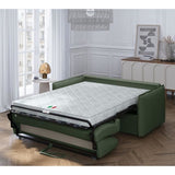 Canapé convertible express - 3 places - MYKONOS - Tissu Vert - 185 x 104 x 90 cm - MONDO