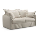 Canapé convertible express - 3 places - MYKONOS - Tissu beige - 185 x 104 x 90 cm - MONDO