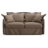 Canapé convertible express - 3 places - MYKONOS - Tissu Chocolat - 185 x 104 x 90 cm - MONDO