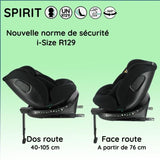 NANIA Siege auto isofix SPIRIT, Groupe 0/1/2/3, de 0 a 10 ans, 0-36 kg, 40-150 cm, R 129– Tetiere réglable - Inclinable - Pivotant -