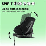 NANIA Siege auto isofix SPIRIT, Groupe 0/1/2/3, de 0 a 10 ans, 0-36 kg, 40-150 cm, R 129– Tetiere réglable - Inclinable - Pivotant -