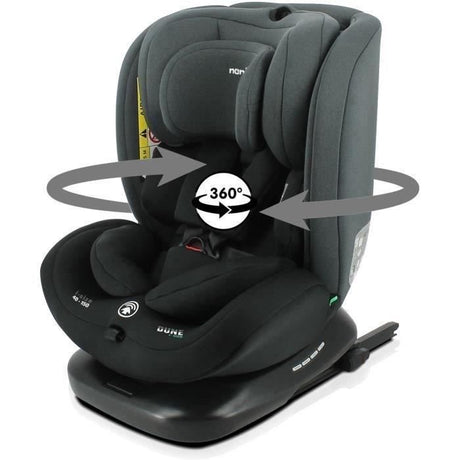 NANIA Siege auto isofix DUNE, Groupe 0/1/2/3, de 0 a 10 ans, 0-36 kg, 40-150 cm, R 129 – Tetiere réglable - Inclinable - Pivotant -