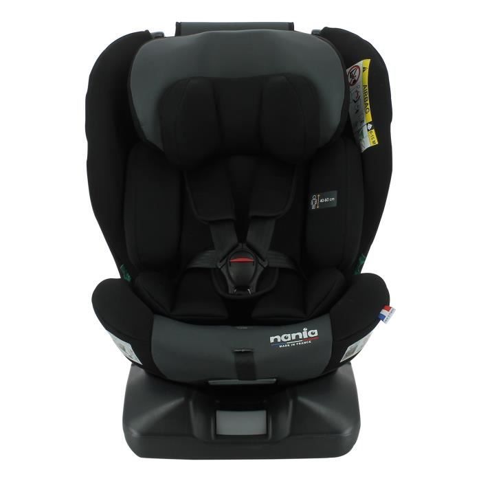 NANIA Siege auto isofix HYDRA I-Size, Groupe 0/1/2/3, de 0 a 12 ans, 0-36 kg, 40-150 cm, R 129 - Pivotant  - Inclinable - Noir