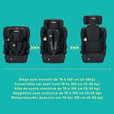 Siege auto - NANIA - RIO - Groupe 1/2/3 - 76-150 cm - I-Size - Réducteur - Noir