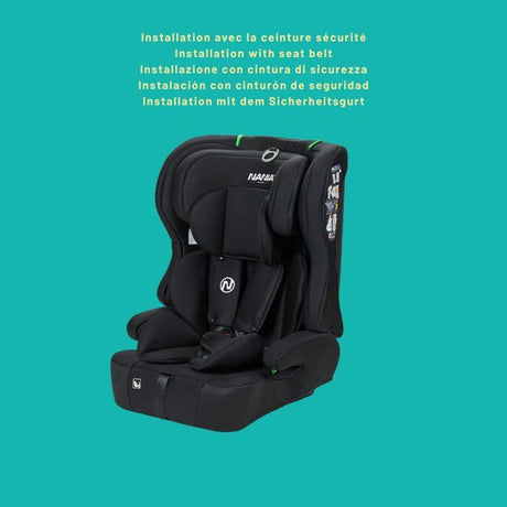 Siege auto - NANIA - RIO - Groupe 1/2/3 - 76-150 cm - I-Size - Réducteur - Noir