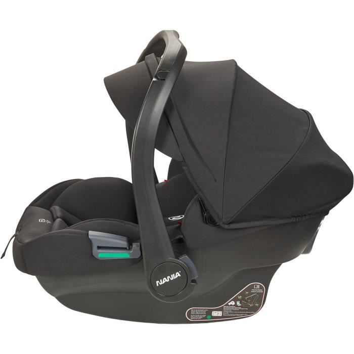NANIA - Poussette combinée 2-en-1 avec siege auto Rimini + base isofix - MYLA - 4 roues - Noir