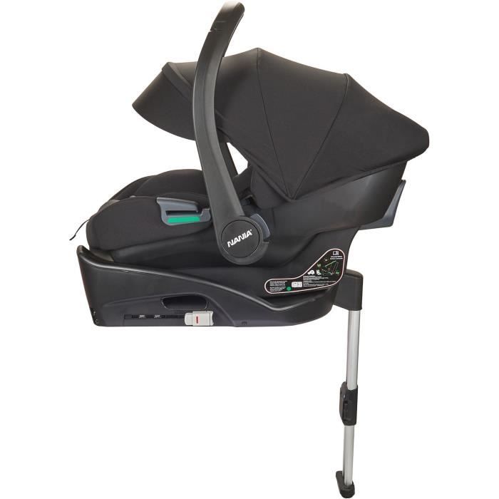 NANIA - Poussette combinée 2-en-1 avec siege auto Rimini + base isofix - MYLA - 4 roues - Noir