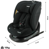 Siege auto isofix - NANIA - PHoeNIX - Groupe 0/1/2/3 - I-Size - Pivotant - Inclinable - Réducteur - Noir
