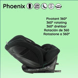 Siege auto isofix - NANIA - PHoeNIX - Groupe 0/1/2/3 - I-Size - Pivotant - Inclinable - Réducteur - Noir