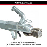Antivol d'attelage universel - MASTER LOCK - 377EURDAT - Serrure a clé pour les Tetes d'Attelage
