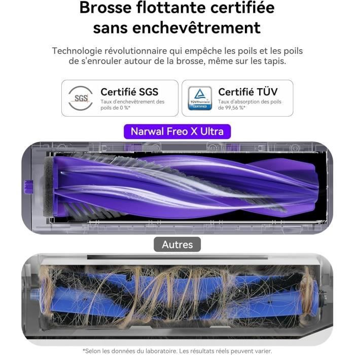 NARWAL Freo X Ultra Robot Aspirateur Laveur avec Station d'accueil Tout-en-Un - Nettoyage Intelligent - Puissance 8200 PA