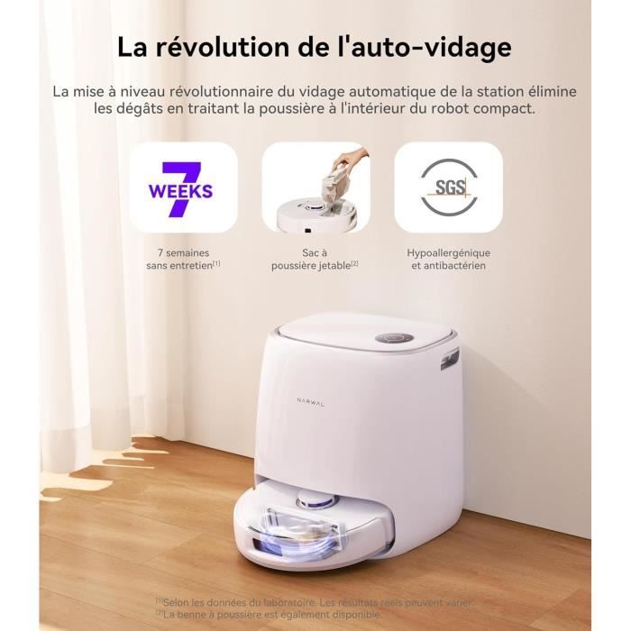 NARWAL Freo X Ultra Robot Aspirateur Laveur avec Station d'accueil Tout-en-Un - Nettoyage Intelligent - Puissance 8200 PA