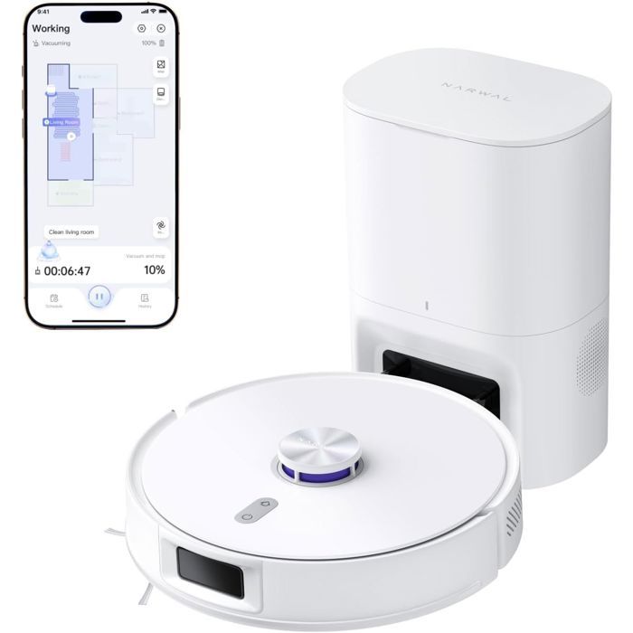 NARWAL Freo S - Robot Aspirateur Laveur - 8000 Pa - Autovidage 180 Jours - Navigation LDS - Cartographie 3D