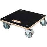 Tablette a roulettes pour plantes - NATURE - Chariot a plantes carré - Bois noir - 38x38 cm - Charge 250 kg