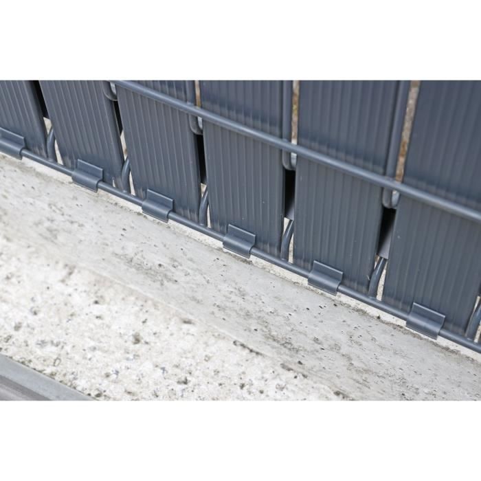 Kit lamelles brise-vue - NATURE - Pour panneau de clôture rigide - Occultant 4/5 - 1,225 x 2,50 m - Anthracite