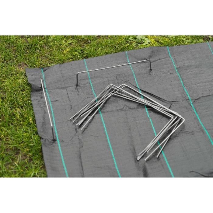 Nature Chevilles de fixation de bâche 20 pcs 25 x 20 cm Métal 409335