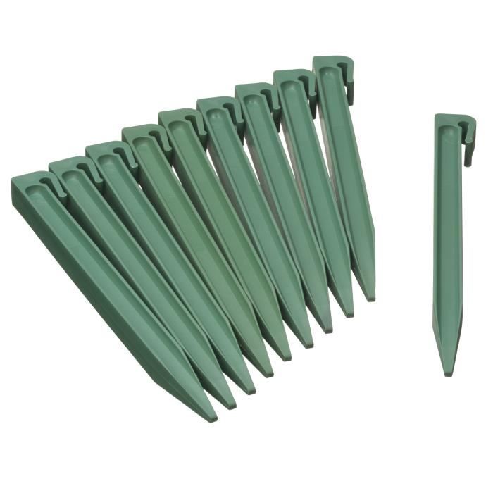 Ancres pour bordure en polyéthylene recyclé - NATURE - H26,7 x 1,9 x 1,8 cm - Vert