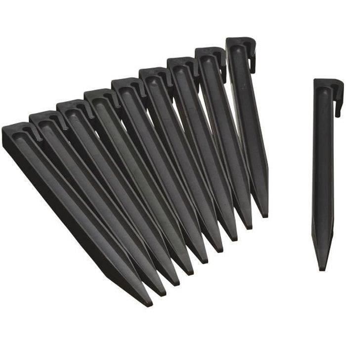 Ancres pour bordure de jardin en polyéthylene recyclé - NATURE - H26,7 x 1,9 x 1,8 cm - Noir