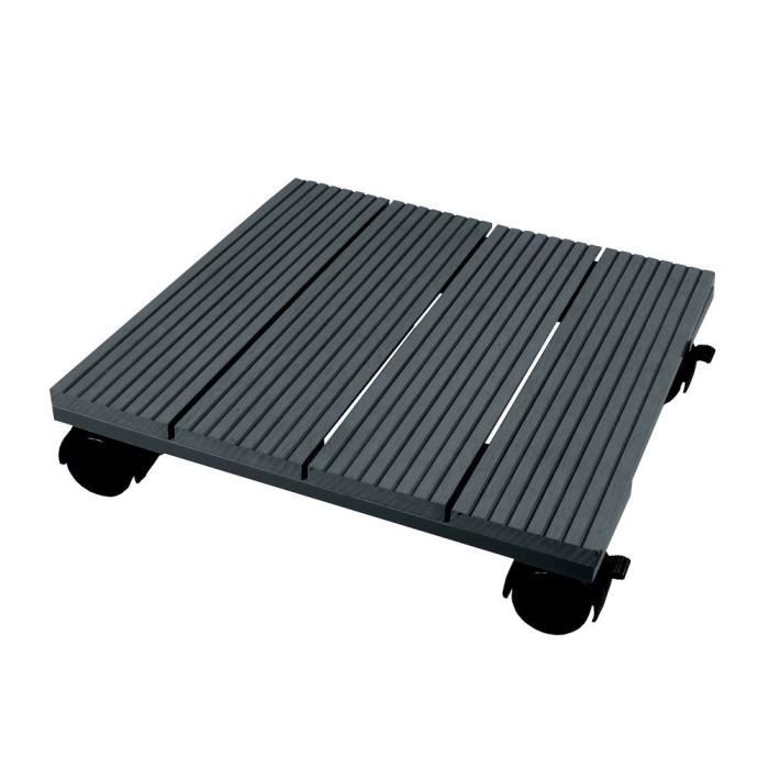 NATURE Tablette a roulettes pour plantes - Bois composite - H7 x 30 x 30 cm