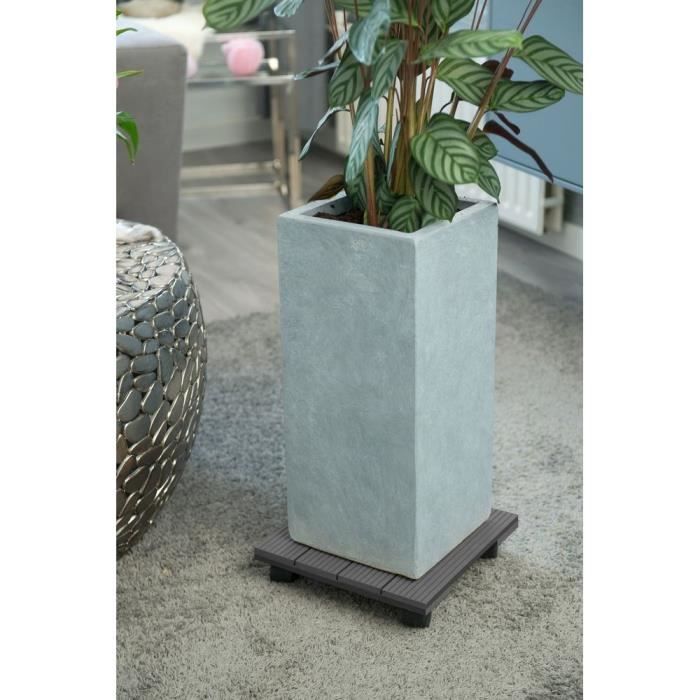 NATURE Tablette a roulettes pour plantes - Bois composite - H7 x 30 x 30 cm