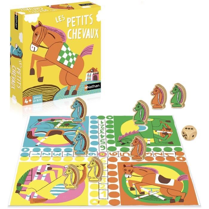 Jeu de société - NATHAN - Jeu des petits chevaux - Grand classique, illustrations originales