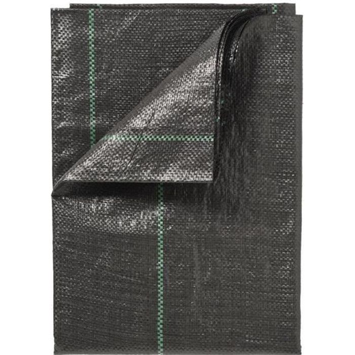Toile de paillage paysages noire 1 x 25 m, traité anti UV, 100 g/m² - Bâche de sol anti mauvaises herbes
