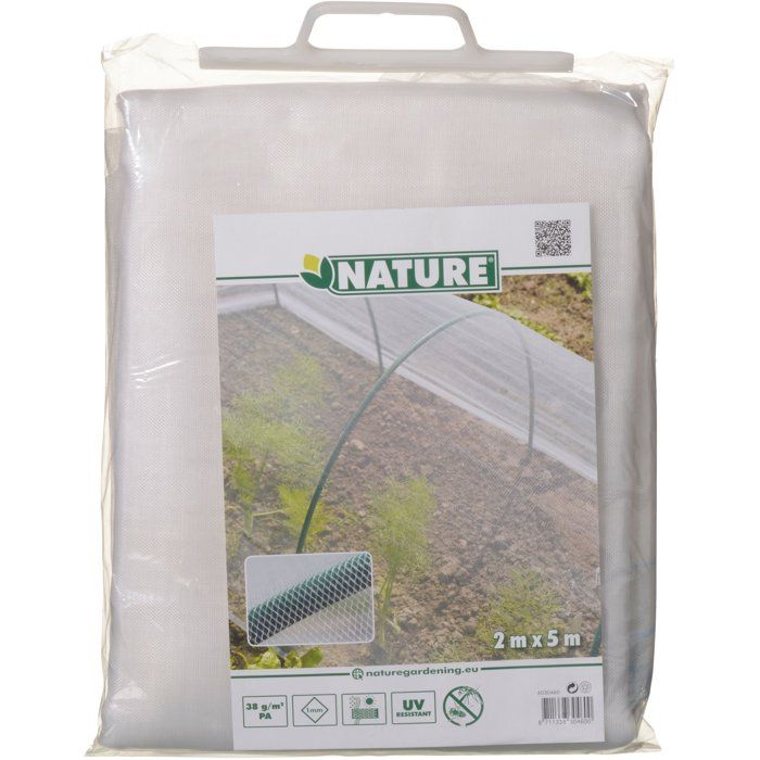 Voile anti-insecte - NATURE - 2 x 10 m - 1,8 x 1,8 mm - 38g/m² - Blanc